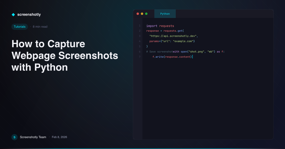 How to Capture Webpage Screenshots with Python — Screenshotly Tutorials