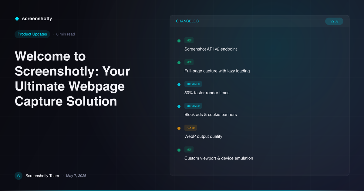 Welcome to Screenshotly: Your Ultimate Webpage Capture Solution — Screenshotly Product Updates