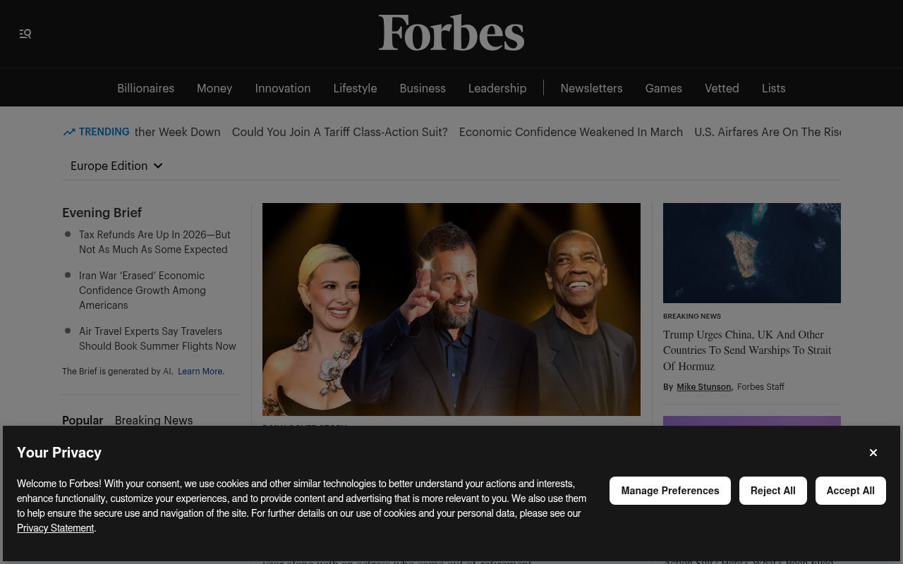 Screenshot of forbes.com captured via Screenshotly API